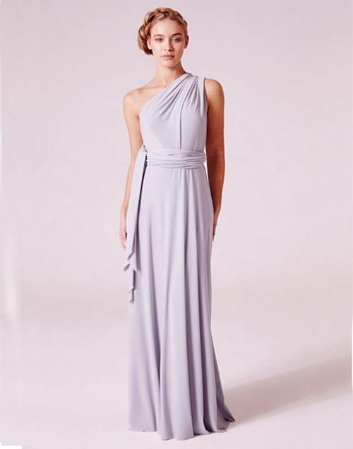 Lilac-gray Convertible long party dress - Alexis