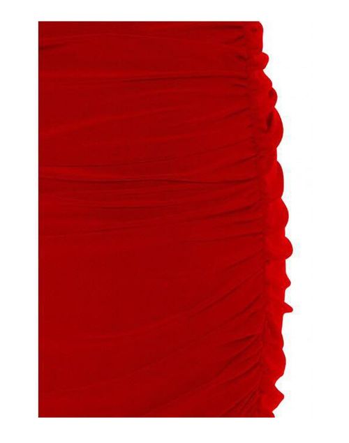 Red asymmetric greek style party dress - Angelina