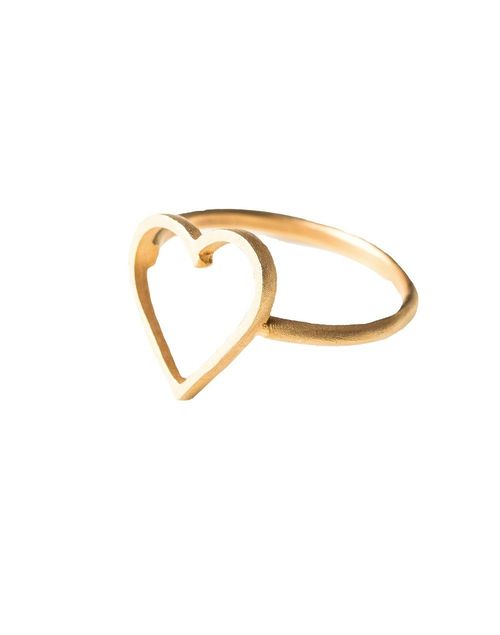 Gold-plated heart-shaped ring