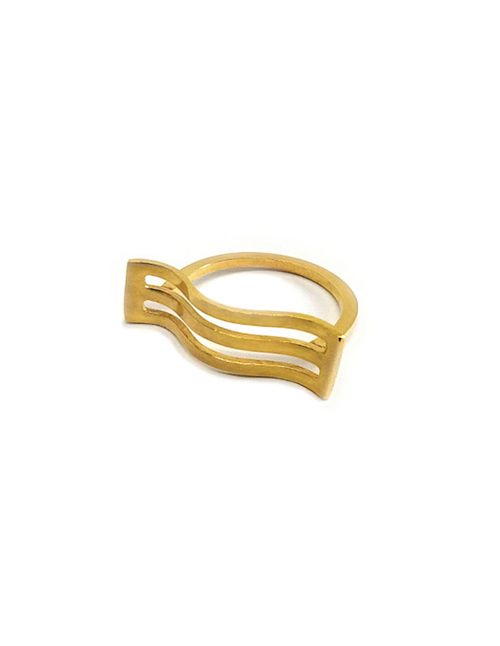Brass ring in gold bath