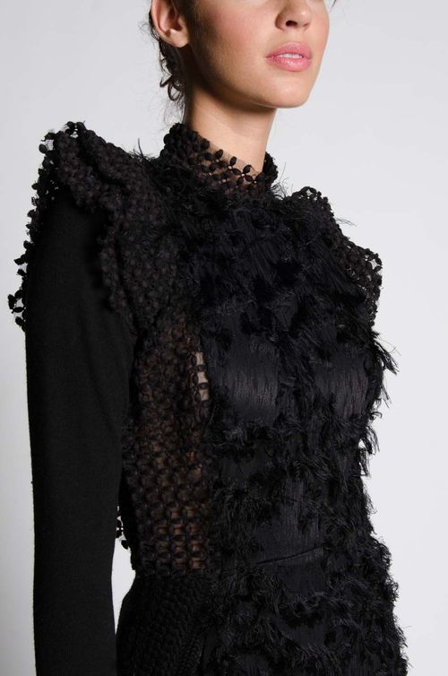 Ruffled top and combination of textures