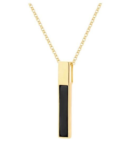 Gold-plated silver necklace with onyx
