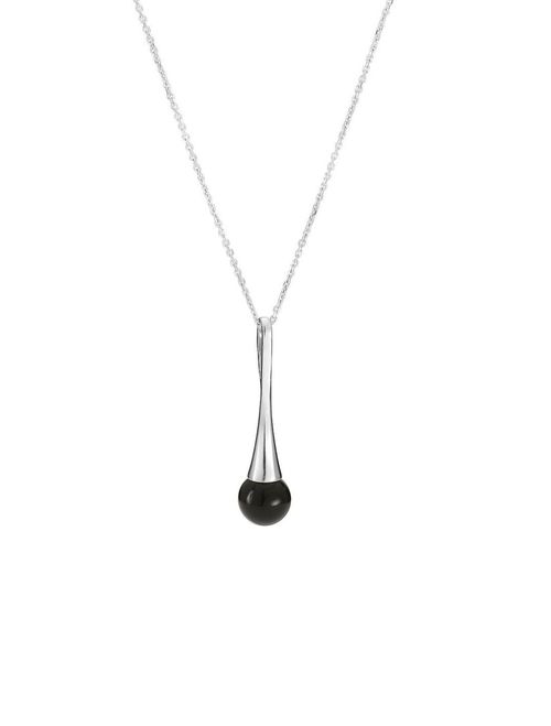 Silver necklace with onyx stone