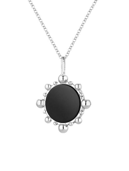 Silver medallion with onyx stone