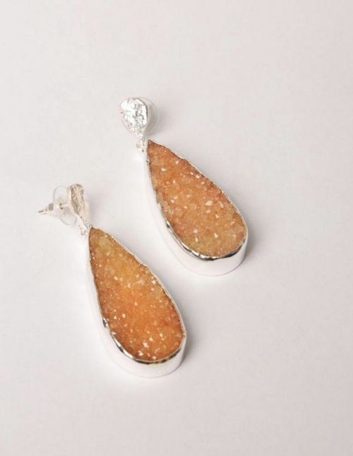 Drop-shaped earrings with natural stones - PERFECT GUEST