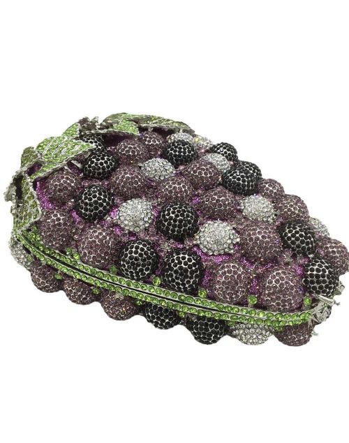 Bolso de mano joya con forma de racimo de uvas