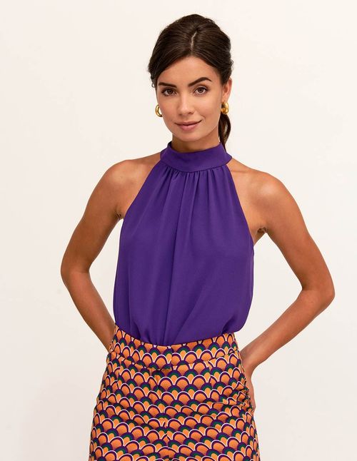 Halter Neck Pleated Party Top