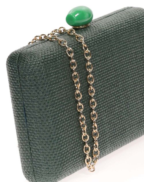 Raffia party clutch with bead closure