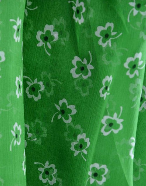 Dolce & Gabbana - Pañuelo de seda verde con flores