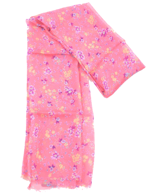 Dolce & Gabbana - Pañuelo de seda rosa chicle con flores de colores