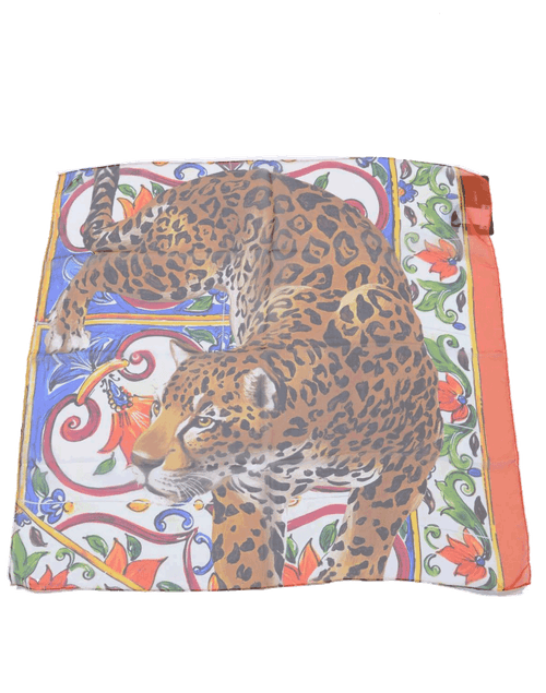Dolce & Gabbana - Pañuelo de seda con dibujo de leopardo