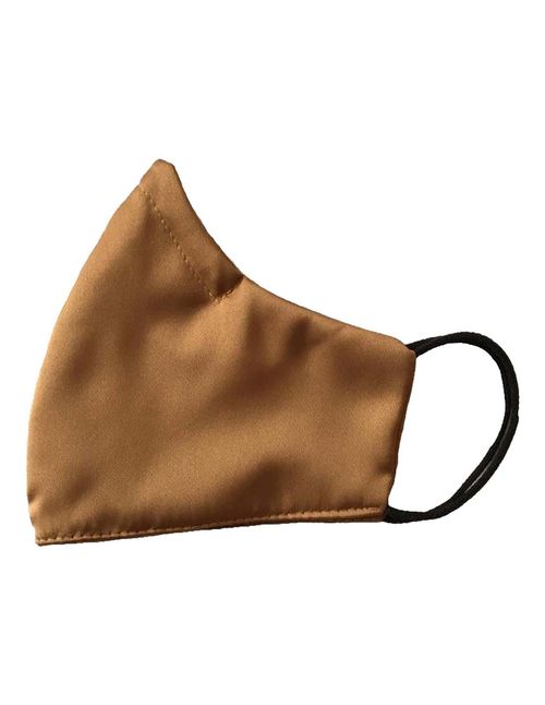 Satin brown fabric mask