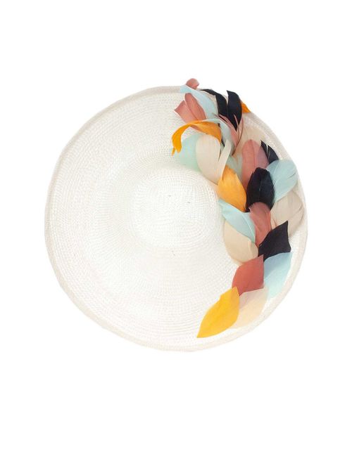 Pamela plate with colored feathers
