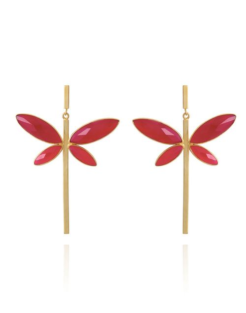 Fuchsia Dragonfly party earrings - Dafne