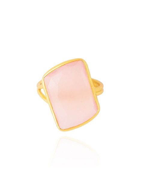 Pink natural stone ring - Stardust