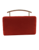 bolso de fiesta rectangular antelina asa metalizada rojo