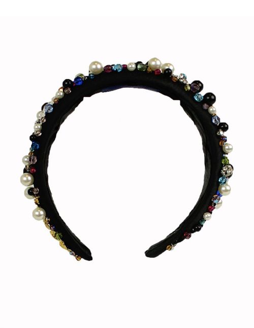 Guest headband with multi-colored rhinestone finish