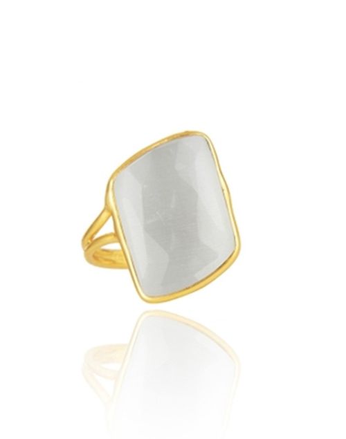 White natural stone ring - Stardust