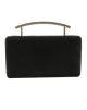 bolso de fiesta rectangular antelina asa metalizada negro