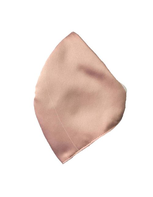 Powder pink fabric mask with satin effect
