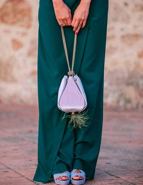 Pink velvet beggar bag - PERFECT INVITATION