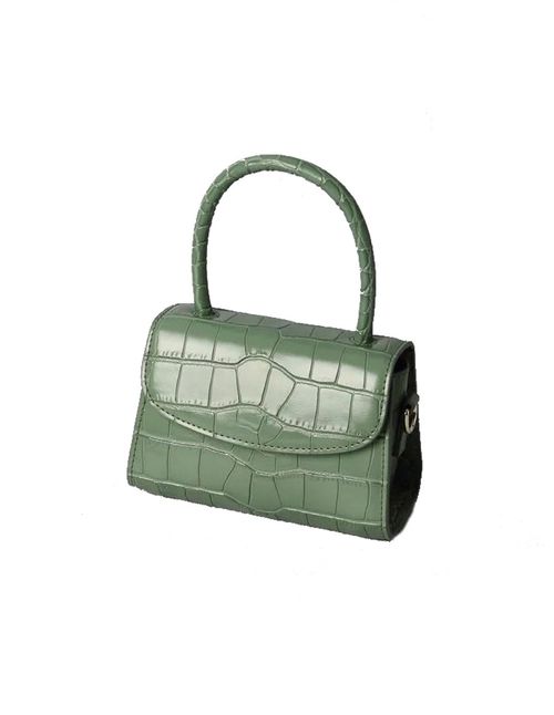 Light green mini leather handbag