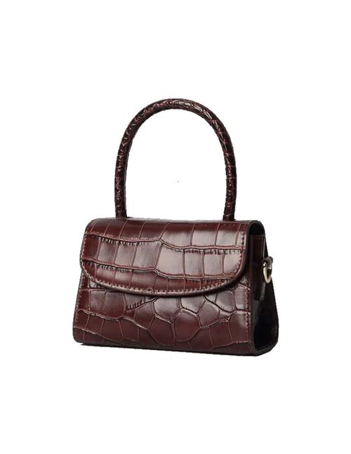 Mini chocolate leather handbag
