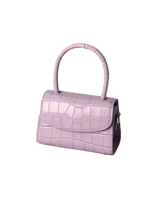 Mini mauve leather handbag