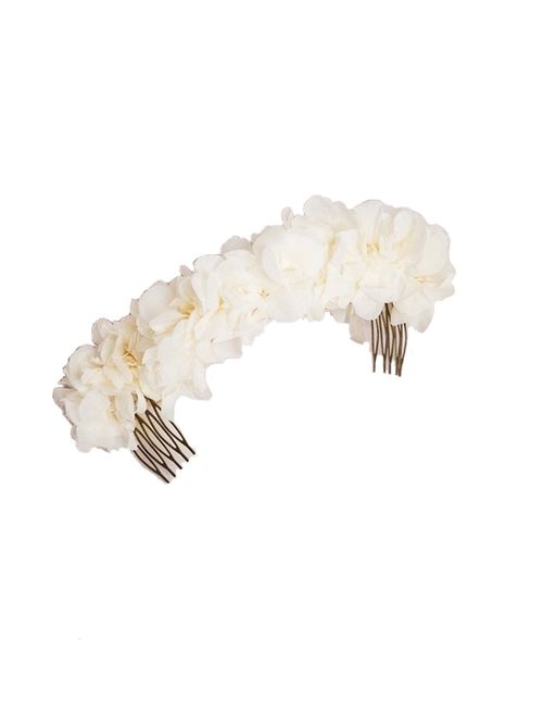 Guest comb with hydrangea flowers